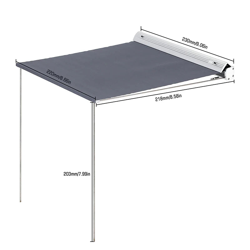 INJORA 1/10 Scale Retractable Overland Awning for 1/10 RC Crawler