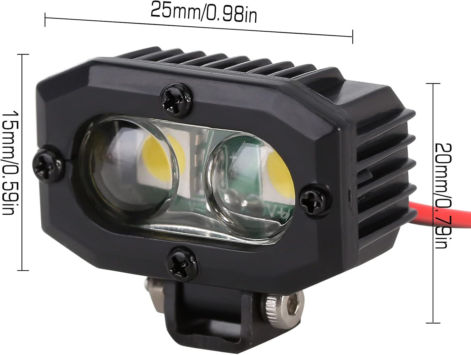 INJORA RC Car Bright LED Lights Headlight Spotlight for 1/10 RC Crawler Axial SCX10 90046 Wraith Capra Redcat Gen8 VS4-10,20 * 15mm