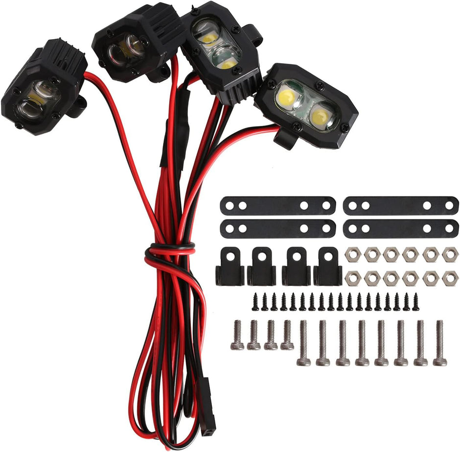 INJORA RC Car Bright LED Lights Headlight Spotlight for 1/10 RC Crawler Axial SCX10 90046 Wraith Capra Redcat Gen8 VS4-10,20 * 15mm