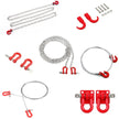 RC Recovery Gear Set - Metal Tow Chains,Tow Cables,Shackles & Hooks For RC Crawlers.