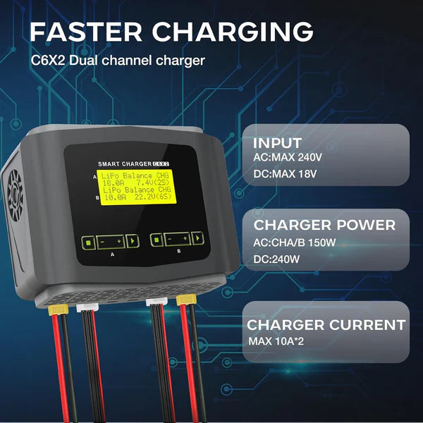 HTRC C6X2 Dual RC Battery Charger