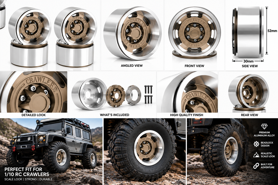 1.9 inch Metal Beadlock wheel rims