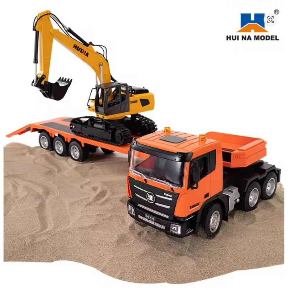 Huina 1319 RC Tractor Truck with Excavator & Trailer 1:18
