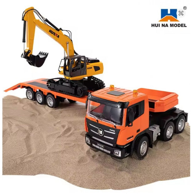 Huina 1319 RC Tractor Truck with Excavator & Trailer 1:18