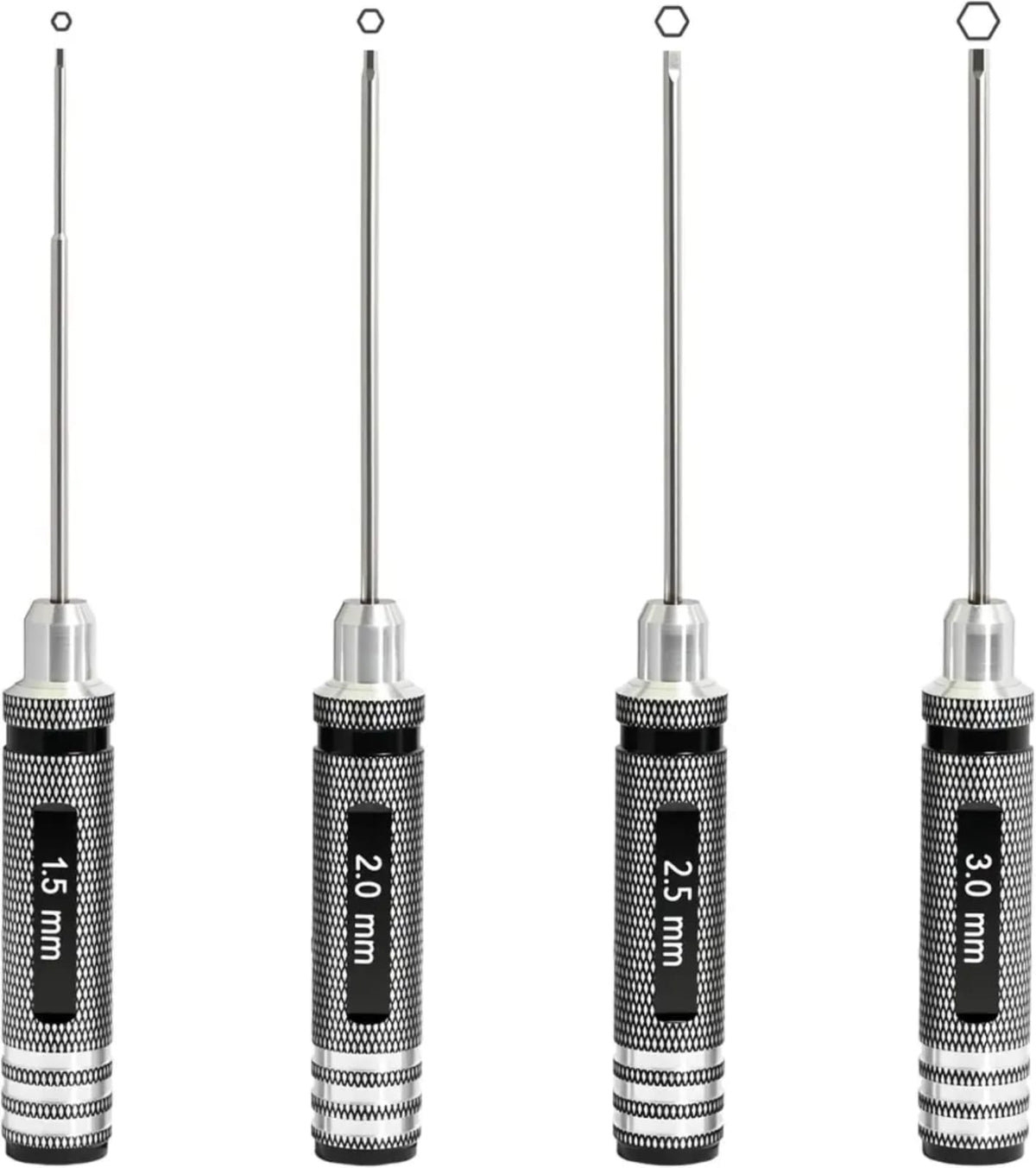 Precision Hex Screwdriver Set - 1.5mm/2.0mm/2.5mm/3.0mm (4-Pieces)