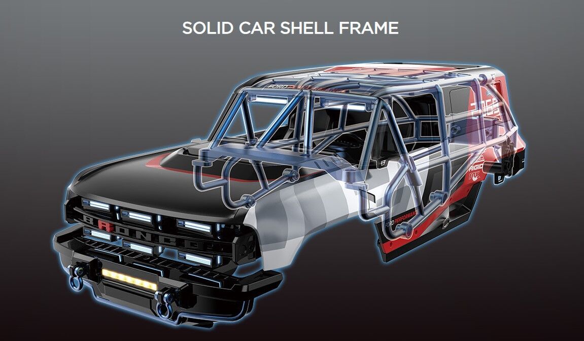 MJX Hyper Go H8P 1/8 Scale Ford Bronco Baja 1000 RC Car – 2-Speed, Sensored Brushless, Diff Lock, App-Tuned Performance