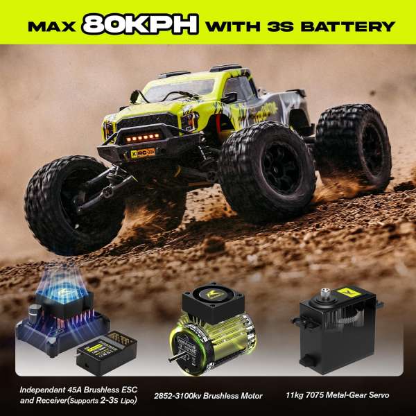 Rlaarlo Omni RZ001G-A Metal MINI 1:10 Scale RTR Brushless Monster Truck,