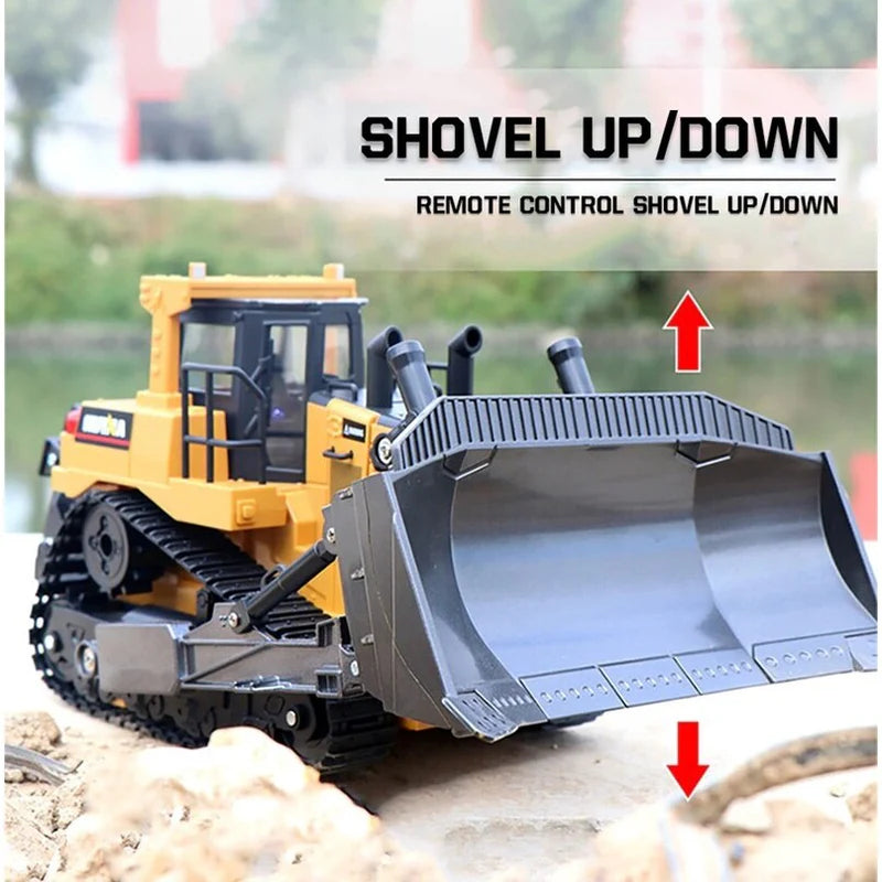 HUINA 1554 RC Bulldozer Rc Bagger Crawler Excavator 2.4G Remote Control Cars RC trucks for Adults RC Tractor Bagger Trailer