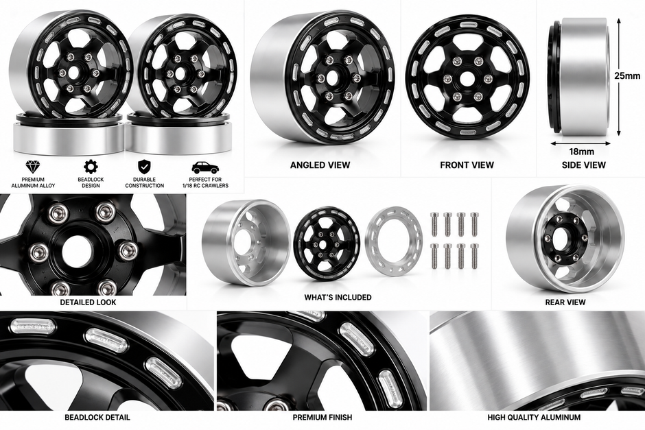 1.9 inch Metal beadlock wheel rims