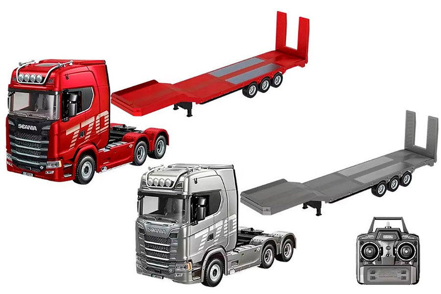 Huina 1502 73.5cm 3-Axle Semi Trailer Flatbed(Silver) for Huina 1501 RC India