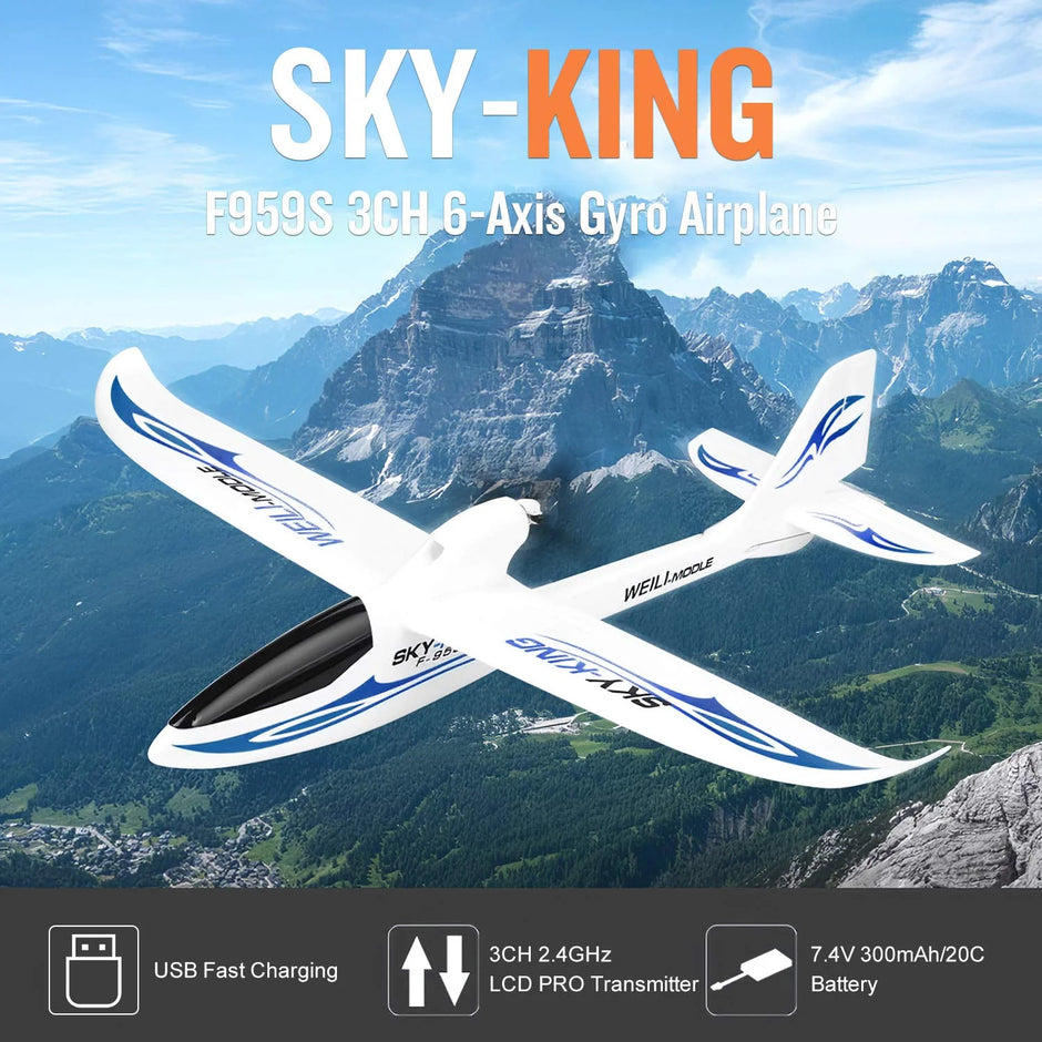 WLTOYS F959S Sky-King 2.4G 3CH 6-Axis RTF RC Glider