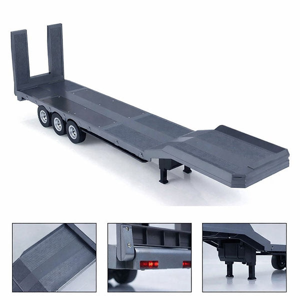 Huina 1502 73.5cm 3-Axle Semi Trailer Flatbed(Silver) for Huina 1501 RC India
