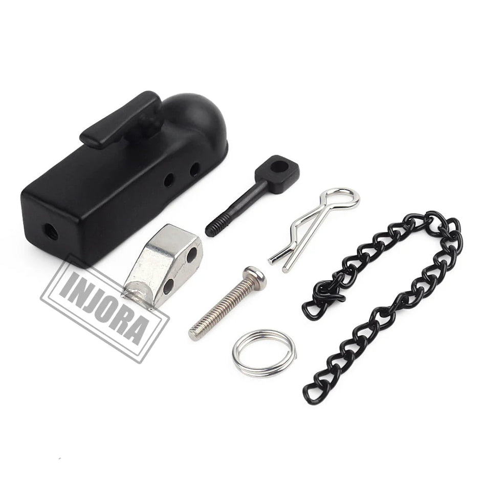INJORA Metal Trailer Head Tow Hook Hitch Coupler for 1/10 RC Crawler