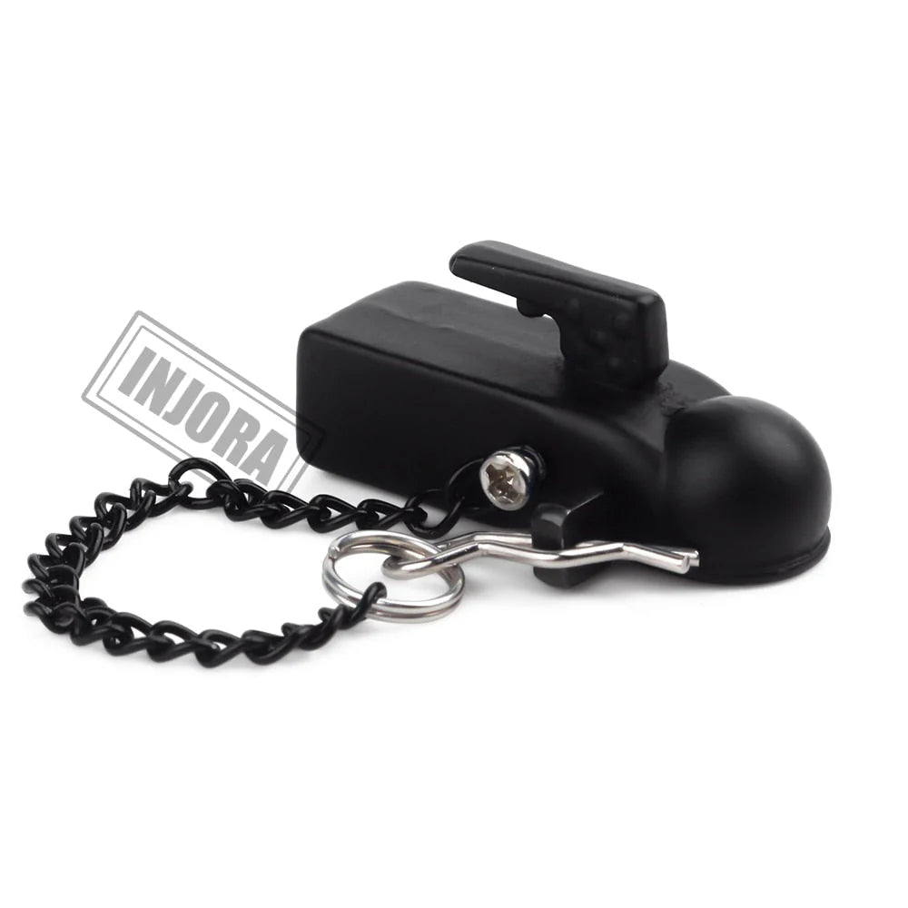 INJORA Metal Trailer Head Tow Hook Hitch Coupler for 1/10 RC Crawler