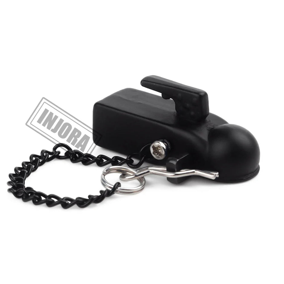INJORA Metal Trailer Head Tow Hook Hitch Coupler for 1/10 RC Crawler