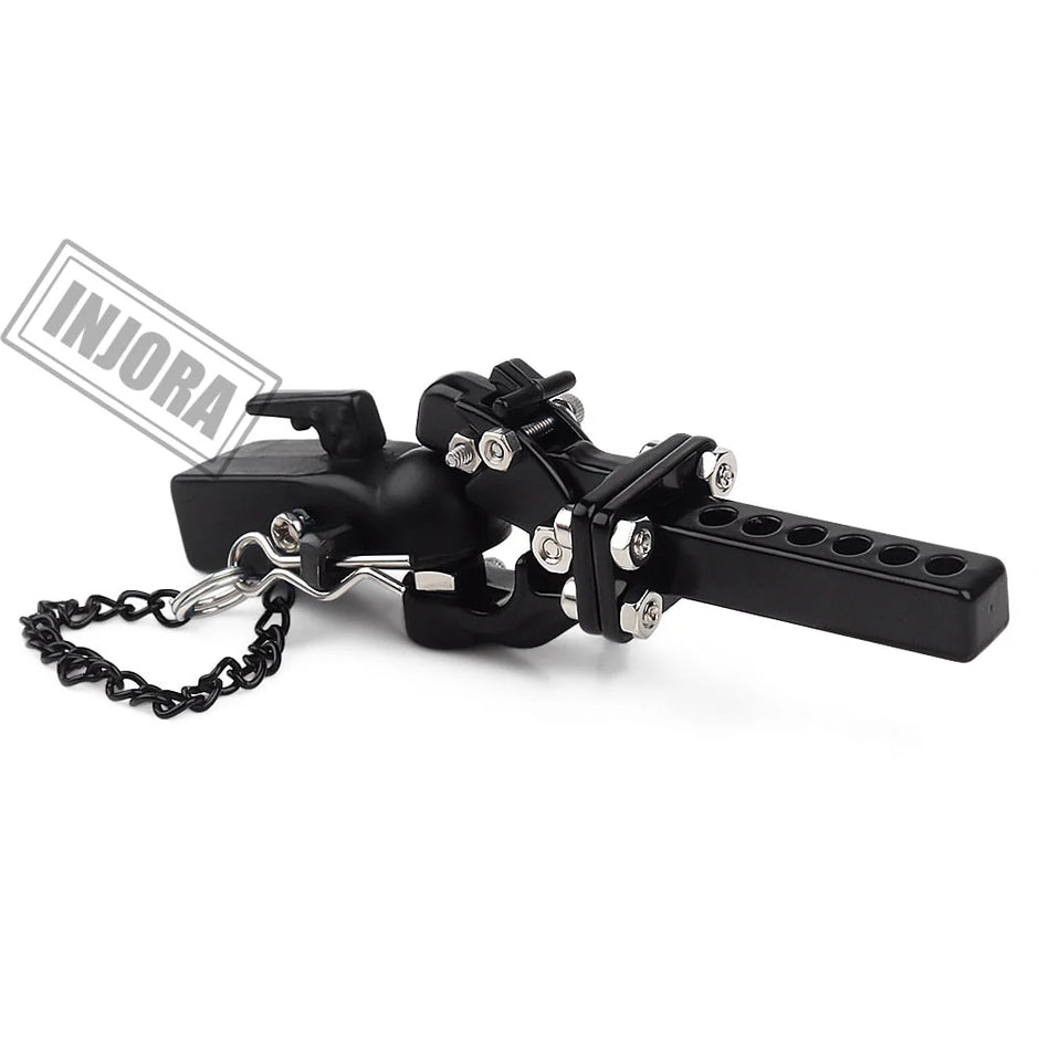 INJORA Metal Trailer Head Tow Hook Hitch Coupler for 1/10 RC Crawler