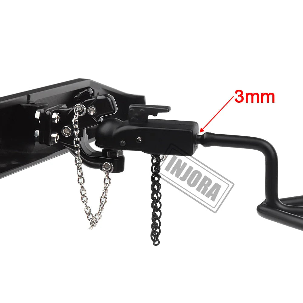 INJORA Metal Trailer Head Tow Hook Hitch Coupler for 1/10 RC Crawler