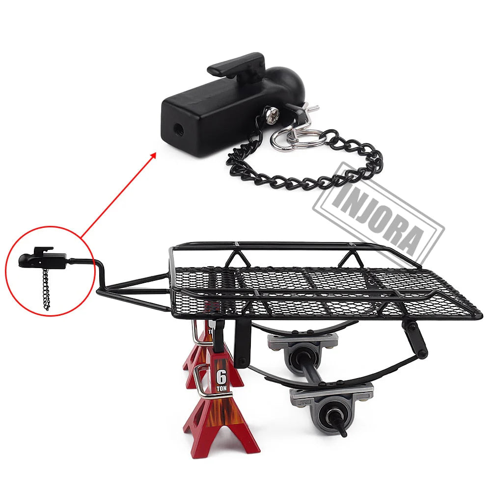 INJORA Metal Trailer Head Tow Hook Hitch Coupler for 1/10 RC Crawler